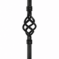 1 x Black Wrought Iron Metal Cage Baluster Balustrade Stair Spindle 950mm long x 12mm Plain Bars